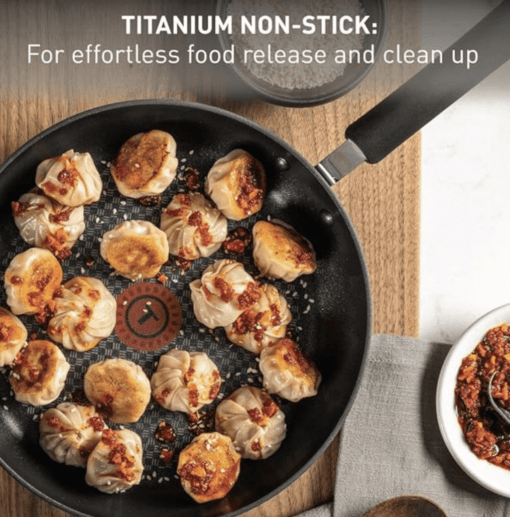 T-fal Ultimate Hard Anodized 2-Piece Scratch Resistant Titanium Nonstick Thermo-Spot PFOA Free 10/12-Inch Cookware Set, Gray, E765S274 - Image 2